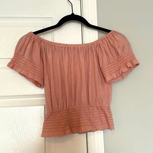 Off-the-Shoulder Pink Crop